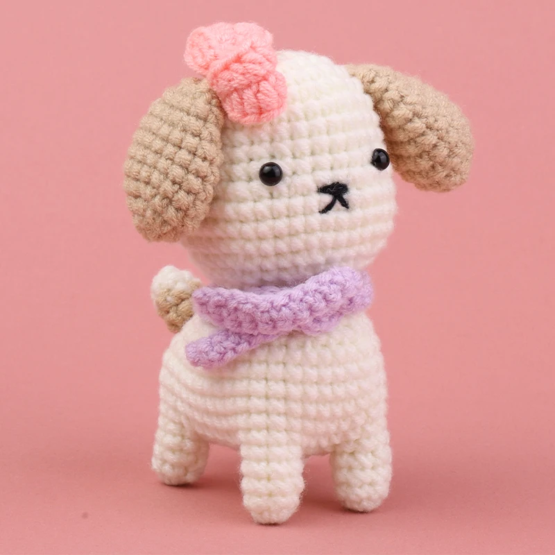 KRABALL Animal Dolls Crochet Knitting Kits Cotton Yarn Thread Instruction Beginners DIY Craft Knit Tool Set Accessories crochet kit knitting supplies knitting material knitting craft supplies