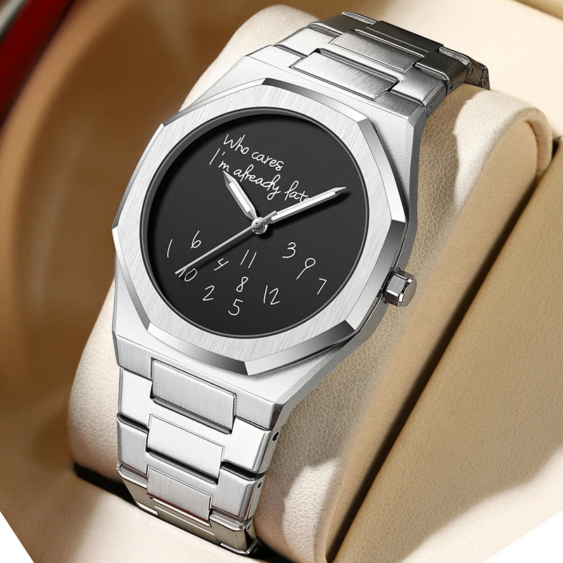 Fashion Luxurious Exquisite Elegant Men's Watch Classic Business Casual  Arabic Digital Steel strip Waterproof Noctilucent Watch