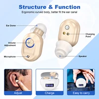 Digital Elderly Noise Reduction Hearing Aid, Rechargeable CIC Hearing Amplifier with Charging Case 1
