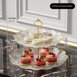 Lotus Leaf Three - Layer Dessert and Snack Tray (White two layers)