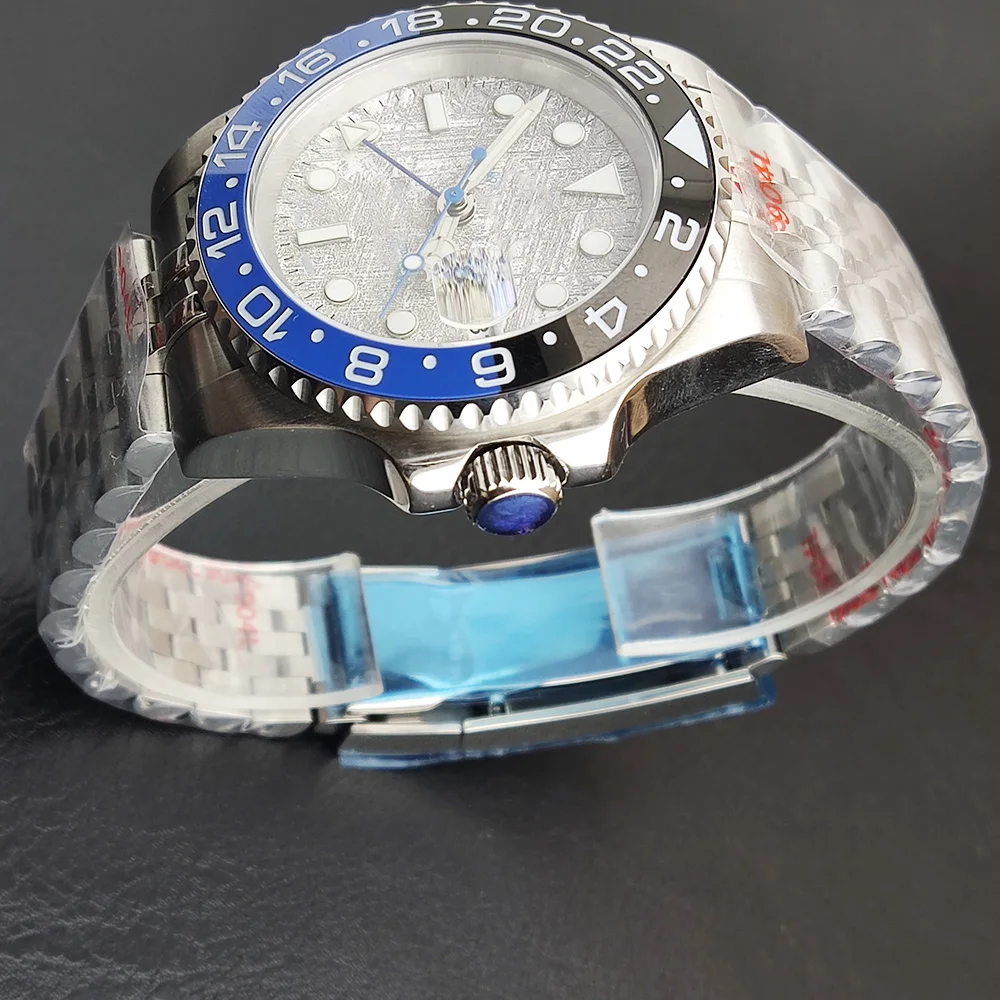 남성용 운석 다이얼 시계, 사파이어 유리, 스테인레스 스틸, 오이스터 스트랩, 40mm 케이스, NH34 무브먼트
