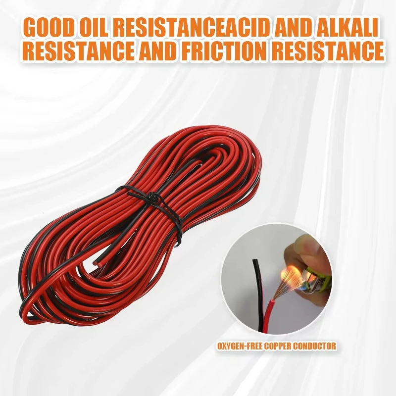Premium Red and Black Speaker Cable - High-Performance Audio Core Wire with Tinned Copper (Available in 5m/10m Lengths)