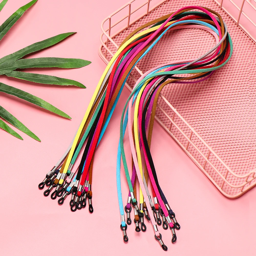 Fashion Glasses Necklace Leather Cord Holder Lanyard Strap Sunglass Strap Reading Glasses Chain High Elasticity Women Men leather cord,rope necklace