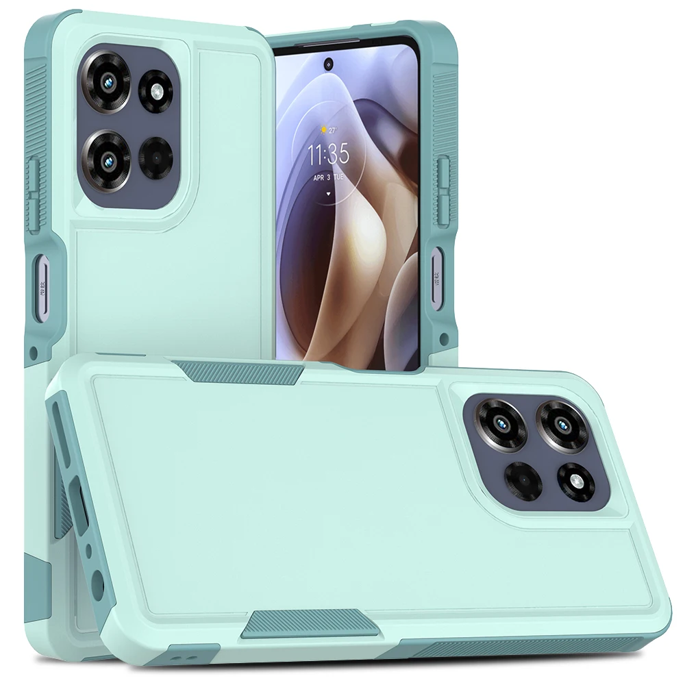 Shockproof Dual-Layer Hard Phone Case with Screen Protector
