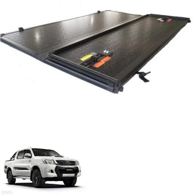 2018 hilux 5' bed cover 6063 Aluminum black color waterproof pickup truck  hard Tri-Fold tonneau cover - AliExpress