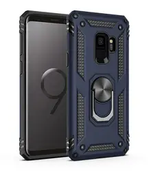 Shockproof Ring Holder Stand Case with Enhanced Durability and Style for Samsung Note 8 (Blue)