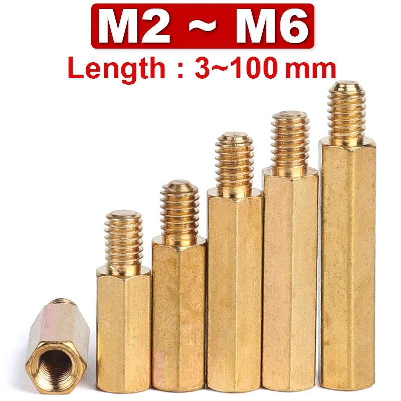 M2m2.5m3m4m6 Brass Hex Male Female Standoff Board Stud Metric Hexagon