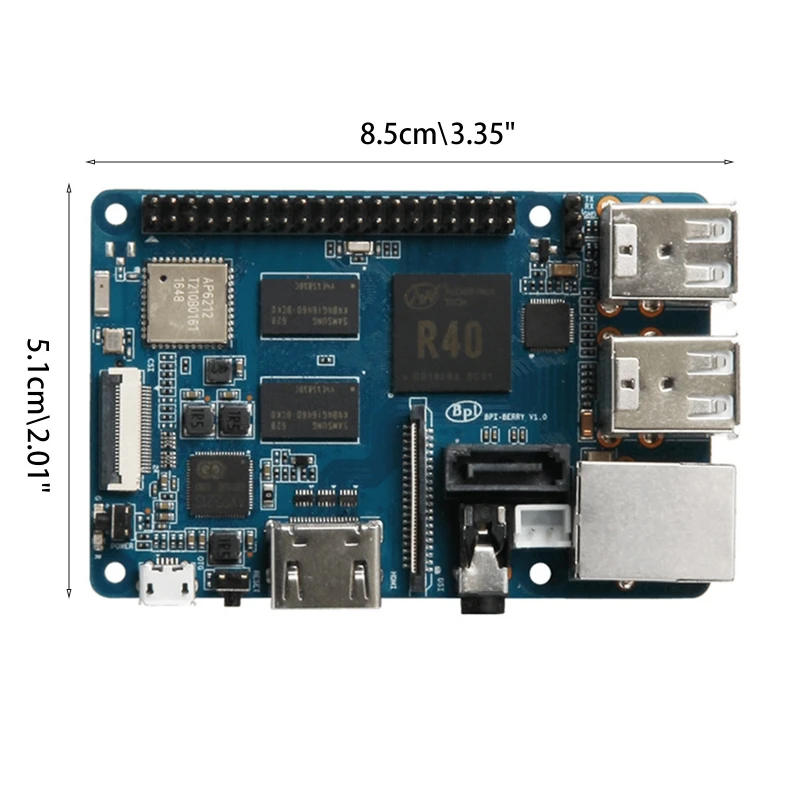 Allwinner A40i  ھ  Cortex A7 CPU 2GB DDR3 8GB eMMC ٳ  BPI-M2