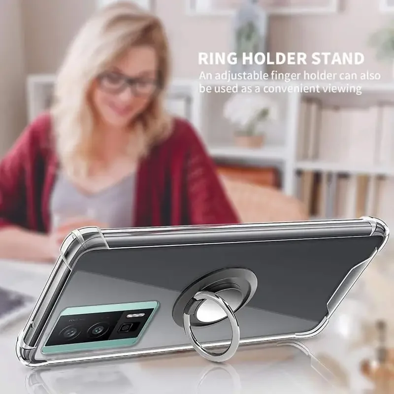 Clear Transparent Soft Case with Ring Stand Holder