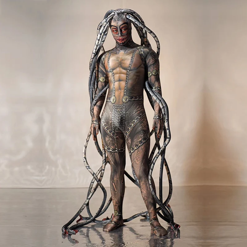 Snake-shaped Jumpsuit Horror Thriller Peculiar Jumpsuit Women Halloween Costume Birthday Party Outfit Bar Stage Performance Wear