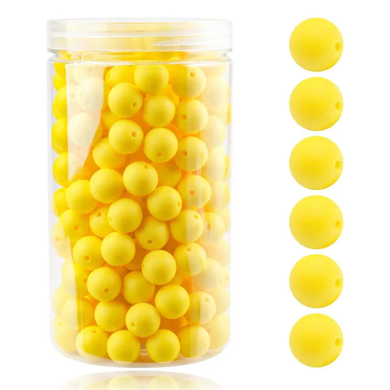 12mm 100Pcs Loose Silicone Beads Round BPA Free For Jewelry Making Bracelet Necklace DIY Pacifier Chain Accessory Box Set