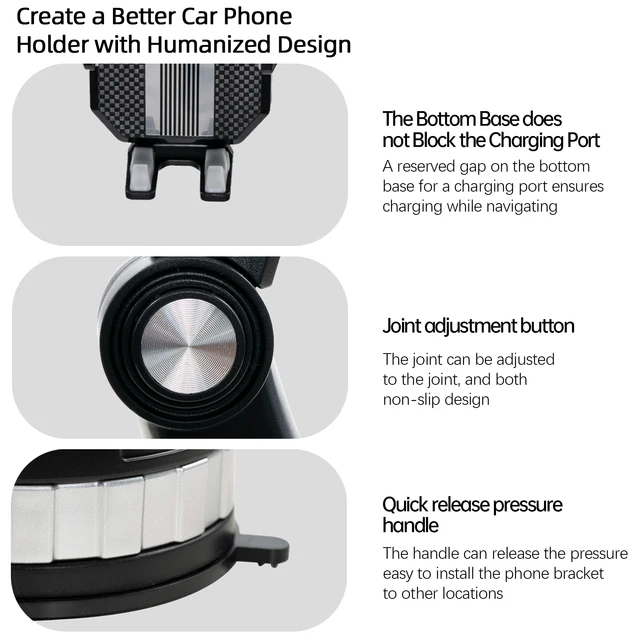 360° Rotation Universal Car Phone Holder – Dashboard, Windshield, and Trunk Mount Mobile Stand for Smartphones & GPS Devices 5