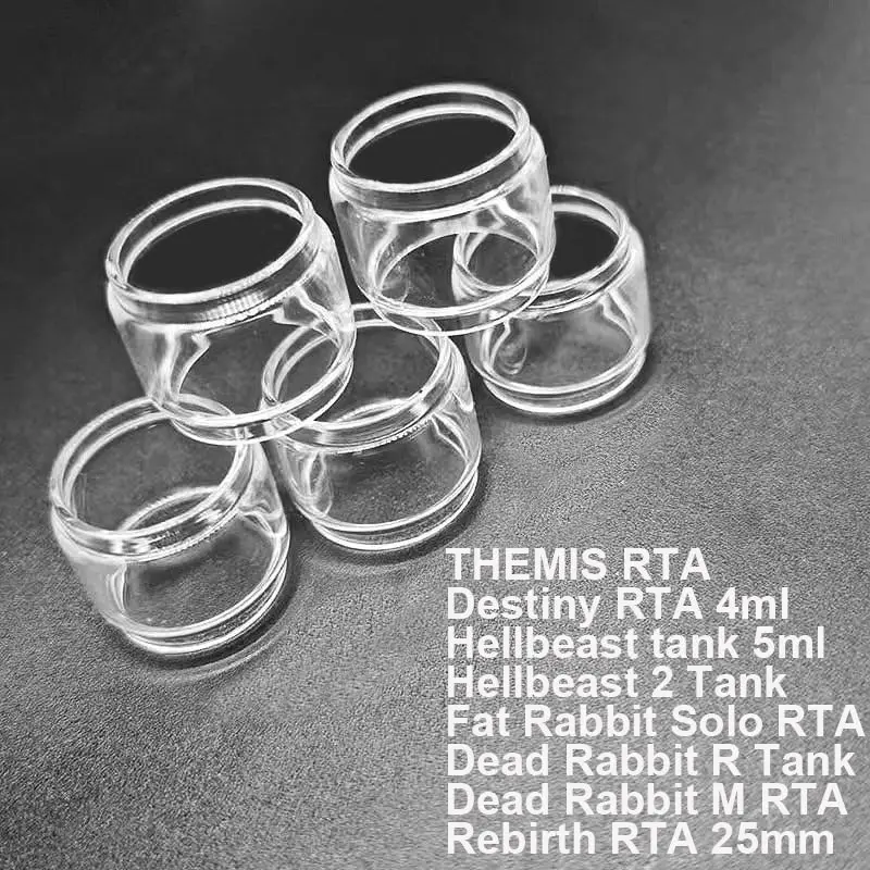 

5PCS Bubble Glass Tube For Themis Destiny Hellbeast 2 Fat Rabbit Solo RTA Dead Rabbit R M Rebirth RTA 25mm Glass Container Tank