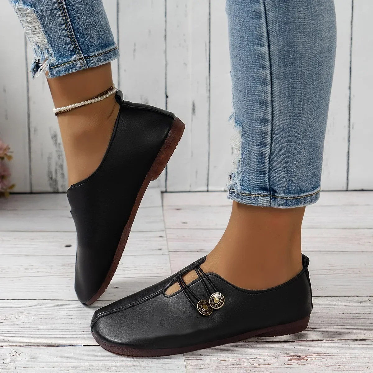 Summer Genuine Leather Women Shoes New Off White Non-slip Mommy Shoes Woman Flats Fashion Ladies Casuals Shoes Zapatos De Mujer 5