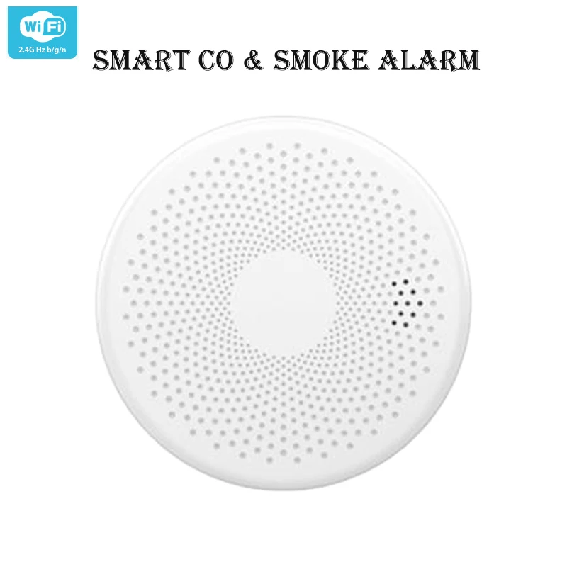 Combination Smoke and Carbon Monoxide Detector Photoelectric Sensor 85dB Fire Device CO Alarm Tuay Smart Life Message Push Alert panic alarm for home Alarms & Sensors