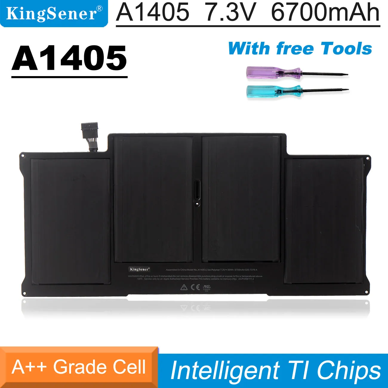 KingSener-batería de ordenador portátil para Apple Macbook Air, 11, 13 pulgadas, A1466, A1370, A1369, A1465, Notebook, A1405, A1406, A1375, herramienta gratuita