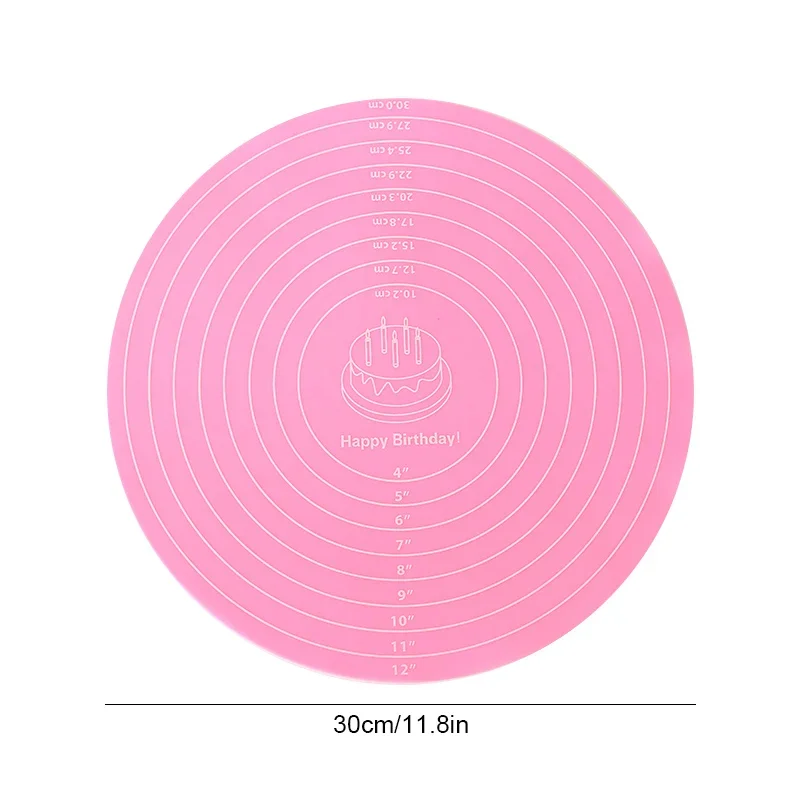 Silicone Baking Mat Silicone Baking Mat for Cake Turntable Non-Stick High Temp Resistant Decorating Tool Size Guide