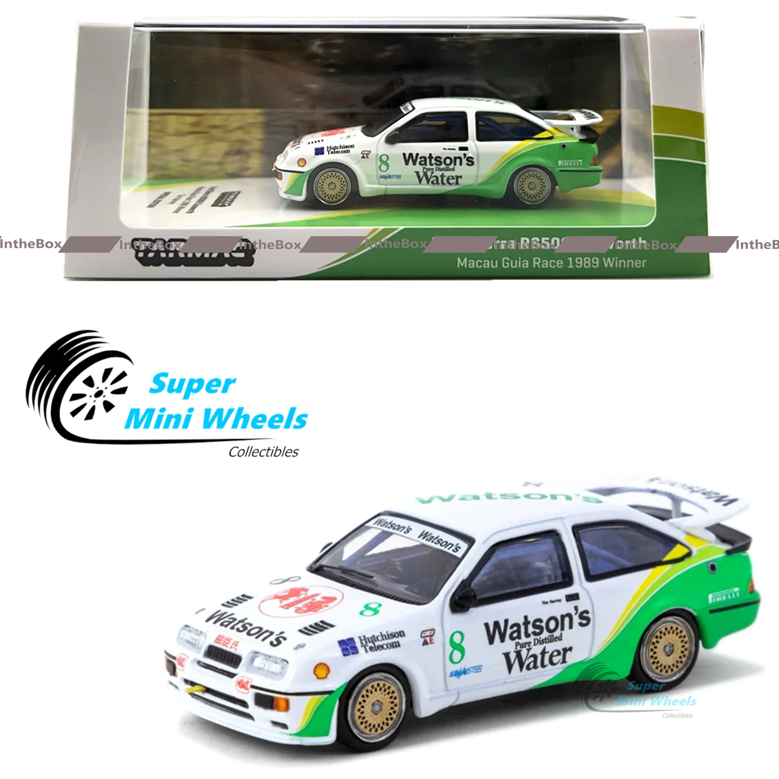 

Tarmac Works 1:64 Sierra RS500 Cosworth Macau Guia Race 1989 #8 Winner Diecast Model car Collection Limited Edition Hobby Toys