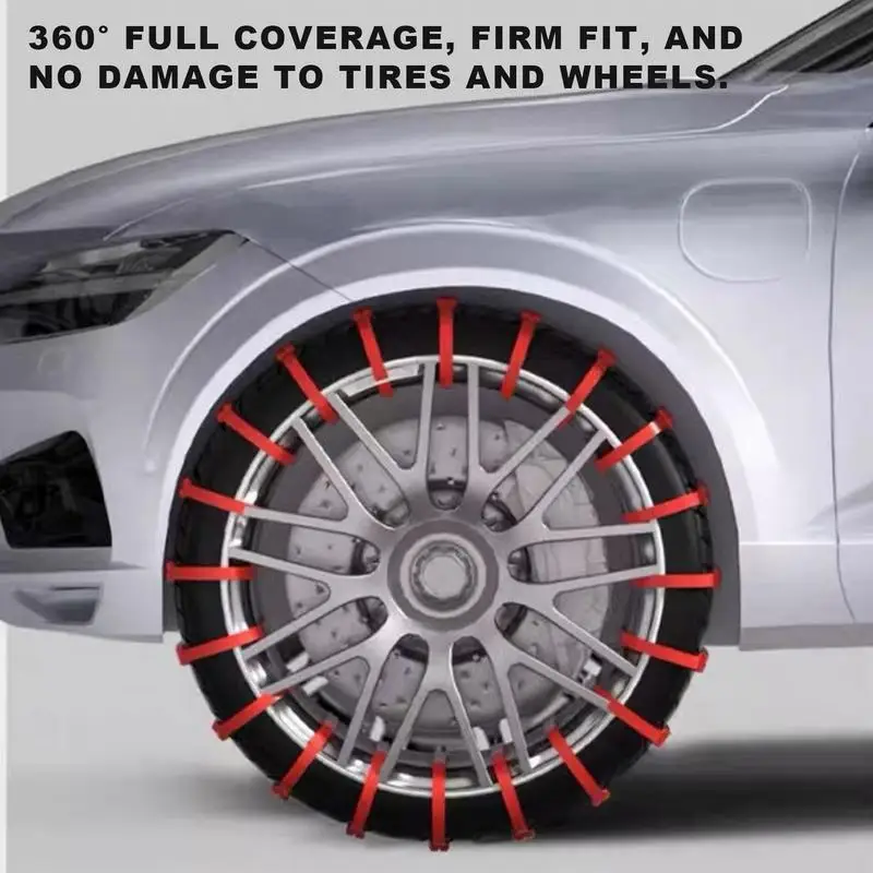 Tire Snow Chains Portable Tire Traction Chain Automotive Snow Socks For Tires Traction Device For Winter Accessory 6-1PCS
