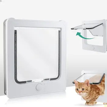 내부 문짝 고양이 문짝, 안전 소형 애완 동물 문짝, 내부 외부 문용 벽, 4 잠금 방식, 고양이 강아지용 자석 문짝
