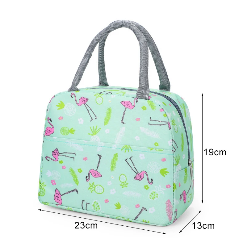 Functional Pattern Cooler Lunch Box Portable Insulated Canvas Lunch Bag Thermal Food Picnic Bags For Women Kids