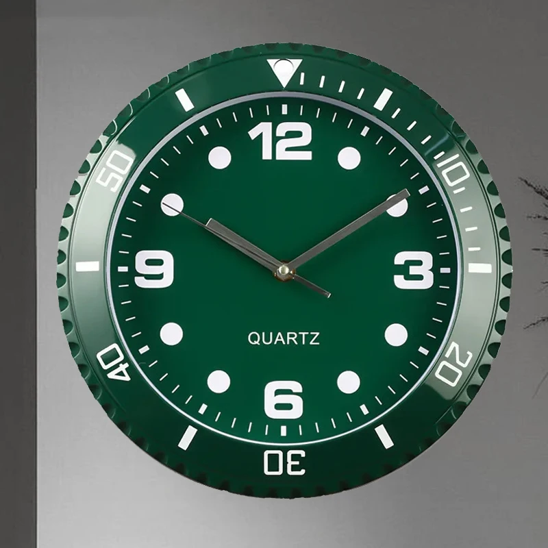 28CM Luxury Wall Clock Design Metal Art Large Digital Luminous Wall Rol Watches Clock House Living Room Decoration