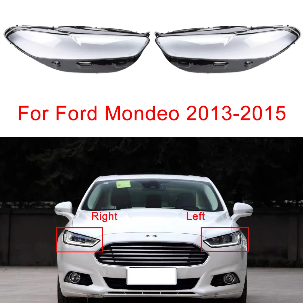 

1/2Pcs Car Front Headlight Cover For Ford Mondeo 2013 2014 2015 Car Left/Right Side Transparent Lampshades Car Accessories
