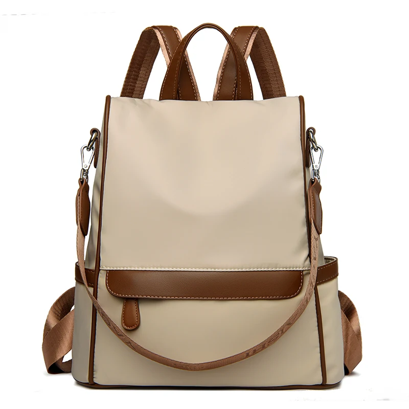 Multi Functional Anti-theft Women Backpack Fashion Color Blocking Teenager Students School Book Bags Female Travel Shoulder Bag