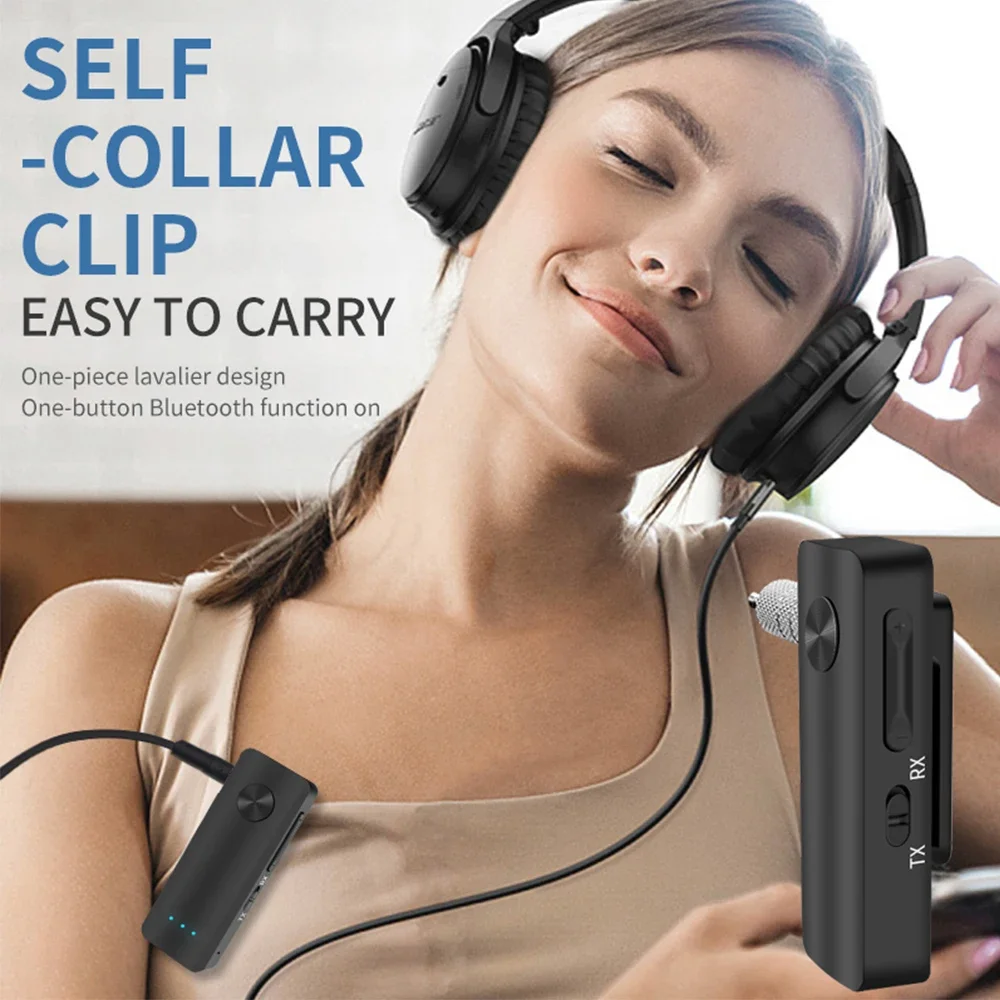 2-In-1 Wireless Bluetooth 5.4 Audio Adapter Receiver Transmitter 3.5mm AUX For Car Speaker TV PC Airplane