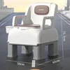 Simple Elderly Toilet, Adult Mobile Commode Chair, Indoor Use, Mobile Toilet with Sensor Light for Convenience, Commode Seat 5