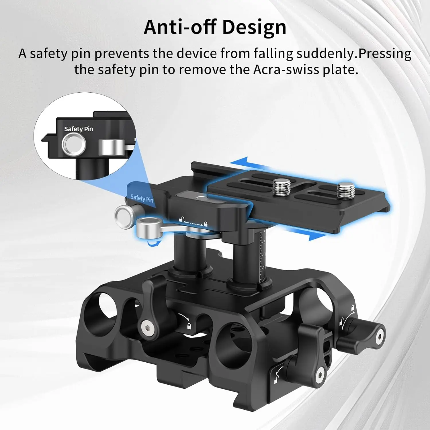 Nitze Universal 15mm LWS Arca 리프팅 가능 베이스플레이트(아르카 스위스용 ARRI 도브테일 클램프 포함)