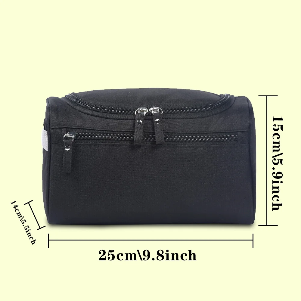 Functional Travel Cosmetic Bag Unisex Hanging Makeup Case Necessaries Organizer Storage Pouch Toiletry Bag White Letter Pattern 2