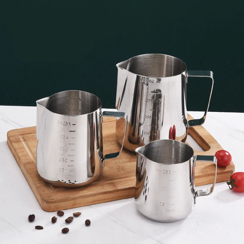 Stainless Steel Milk Frothing Jug Frother Coffee Latte Container Metal Pitcher Barista Cup