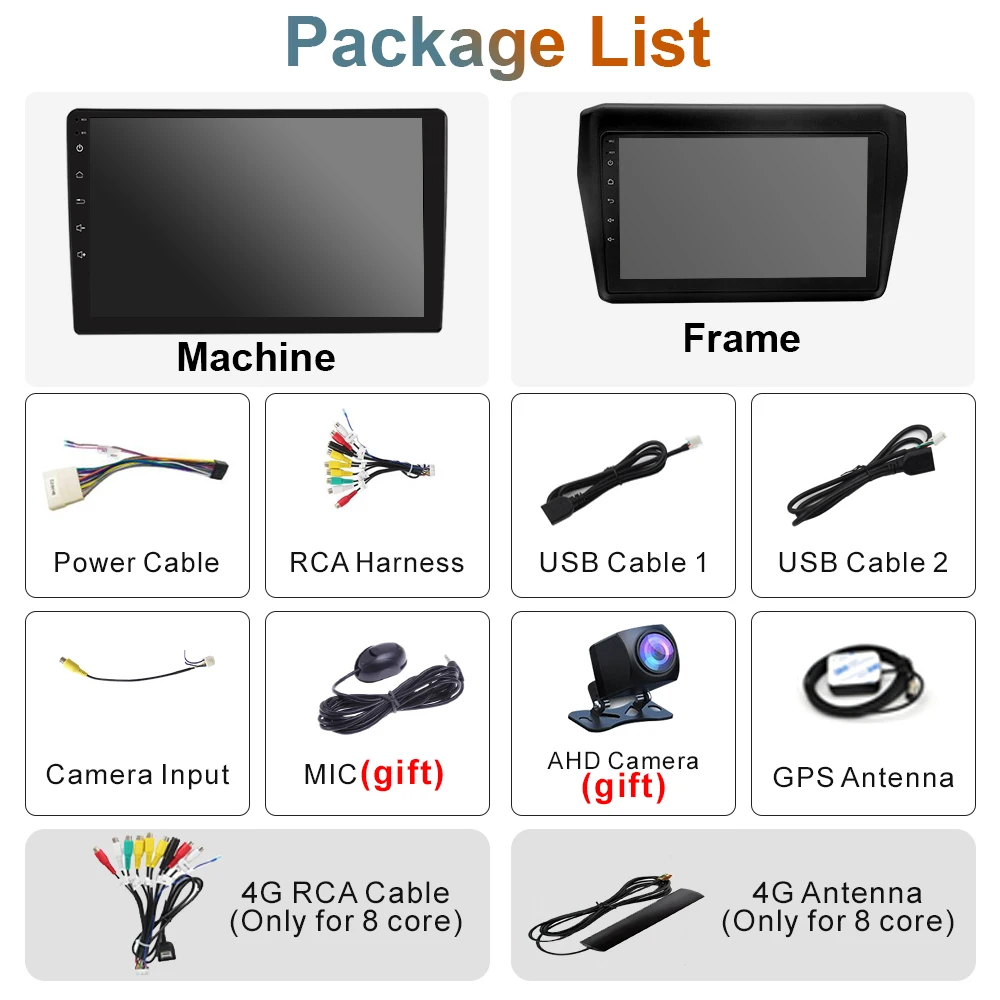 스즈키 스위프트 2017 2018 2019 멀티미디어 스테레오 플레이어, GPS 네비게이션 헤드 유닛, 와이파이, 8G, 128G, 2Din, 안드로이드 12 카플레이