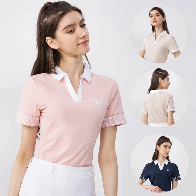 Golfist kobiety Golf strój dekolt w serek koszulka sportowa damskie