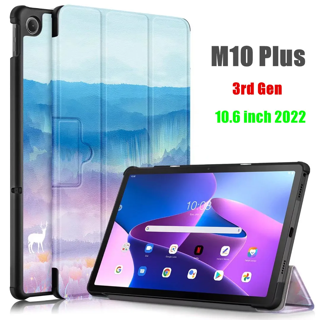 

Smart Cover for Lenovo M10 Plus 3rd Gen 10.6 inch 2022 Tablet Case Tri-fold Stand Holder Protect Shell for Lenovo M10 Plus 3th