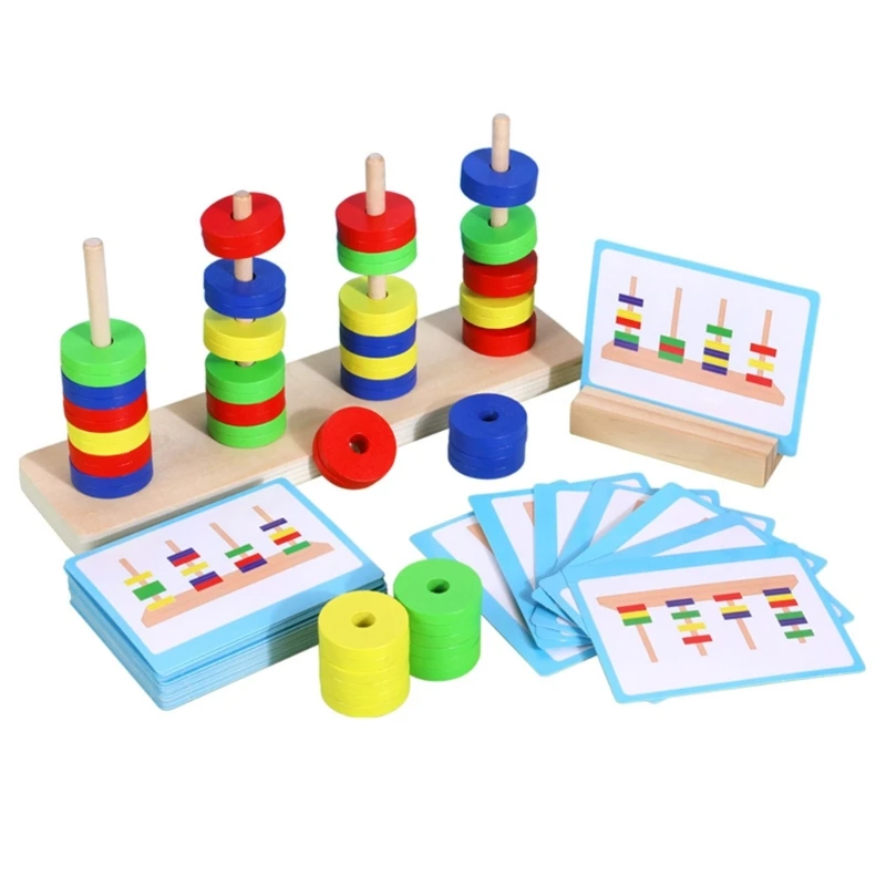 

Wood Magnetic Ring Color Matching Game Children Educational Toy Pre-School Toy