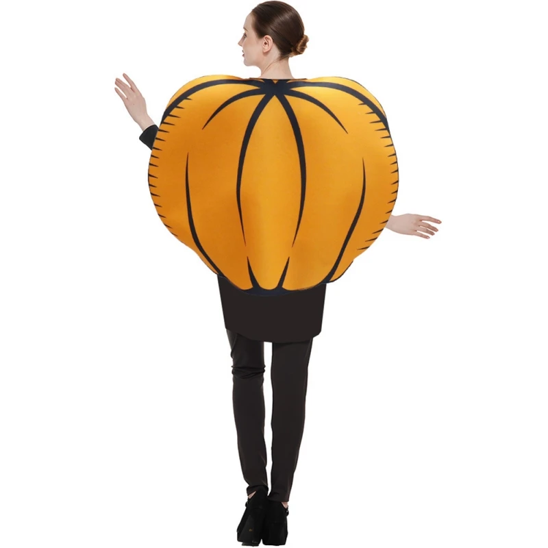 Women Pumpkin Costumes Stage Clothes Role Playing Costumes Halloween Party Attire Innovative Fashionable Makeup Ball Orange