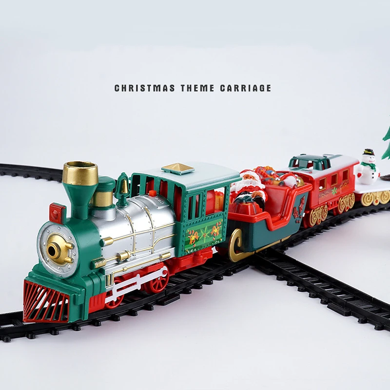 Train De Noël Télécommandé Avec Lumière Fumée Vapeur Locomotive