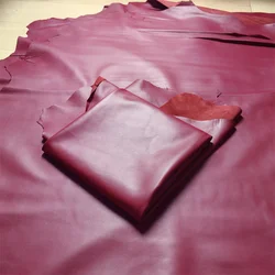 Premium Wine Red Sheepskin Leather Fabric - Ideal for Handcrafted Fashion & DIY Projects (Wine red)