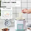 Rice Cooker 2.5 Cups Uncooked, Healthy Ceramic Coating Portable Rice Cooker, 1.2L Travel Rice Cooker Small for 1-3 People, 2