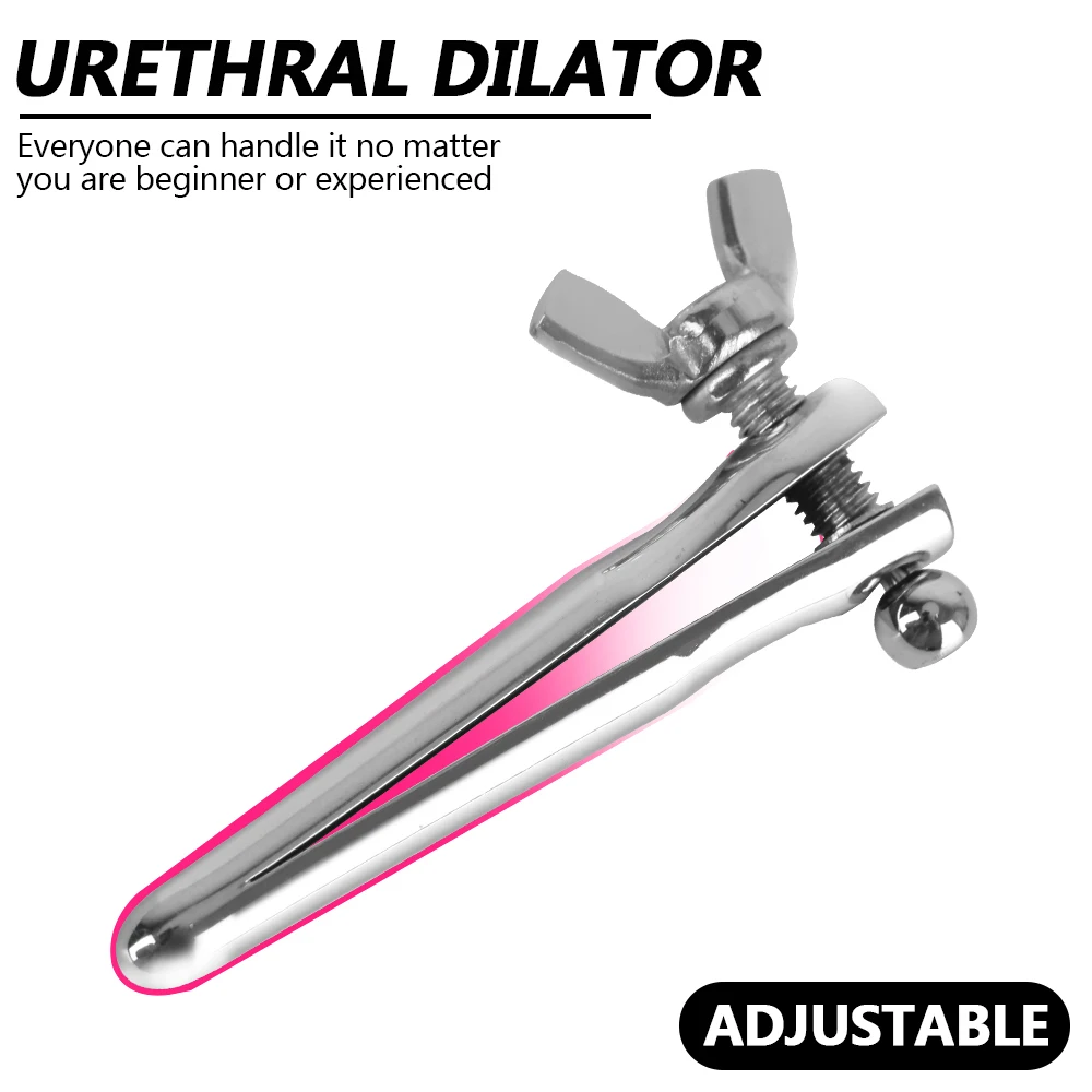 Urethral Dilator Silicone Urethral Dilator Stainless Steel Tweezer Medical 6-8mm Expander Urethral Sounding Penis Plug For Men Cock Dilator Sounds Male Masturbator Sex Toy