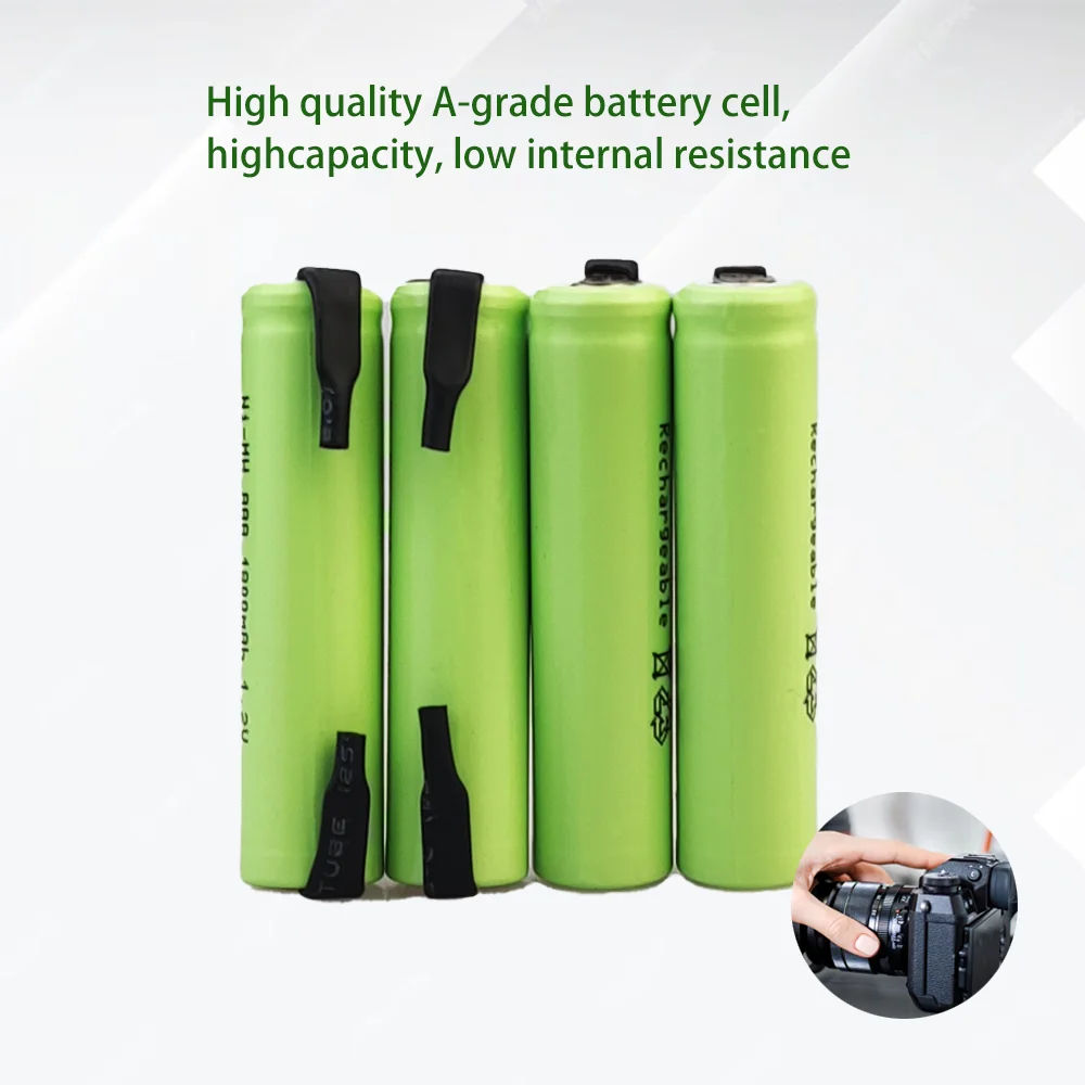 AAA 1.2V 1800mAh Rechargeable Battery Ni-Mh Cell With Solder Tabs new Original Toothbrush Electric Shaver For Philips Braun 3