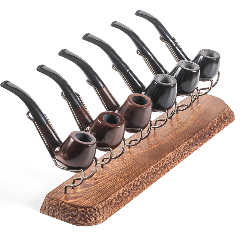 New 1pcs Wood Pipe Stand Smoking Pipe Accessories 6 Pipe Rack Safer and More Practical Tobacco