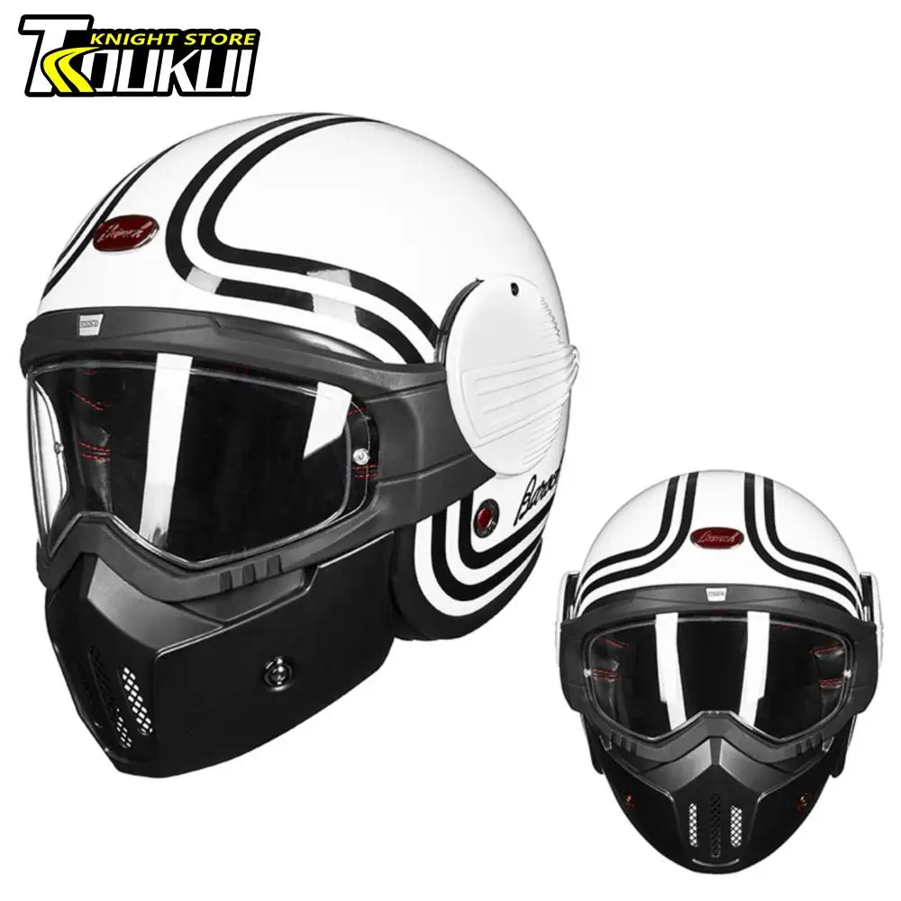 Casco Retrò Moto Casco Moto Casco Modulare Casco Aperto Flip Up Capacete De Moto Caschi Per Moto Scooter