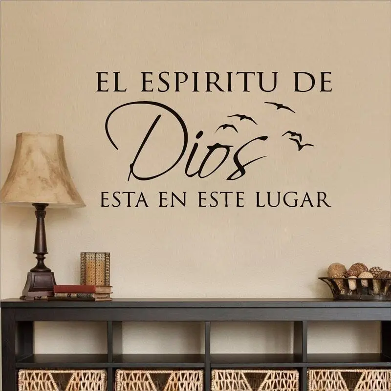 Versione spagnola The Spirit of God Vinyl Wall Sticker Christian Art decalcomanie soggiorno adesivi decorativi Home Bedroom murale