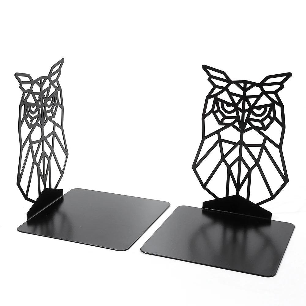 Wise Owl Book Ends for Shelves Iron Bookends Duty Bookends for Heavy Book Organizer Bookrack Stand Shelf Decoration