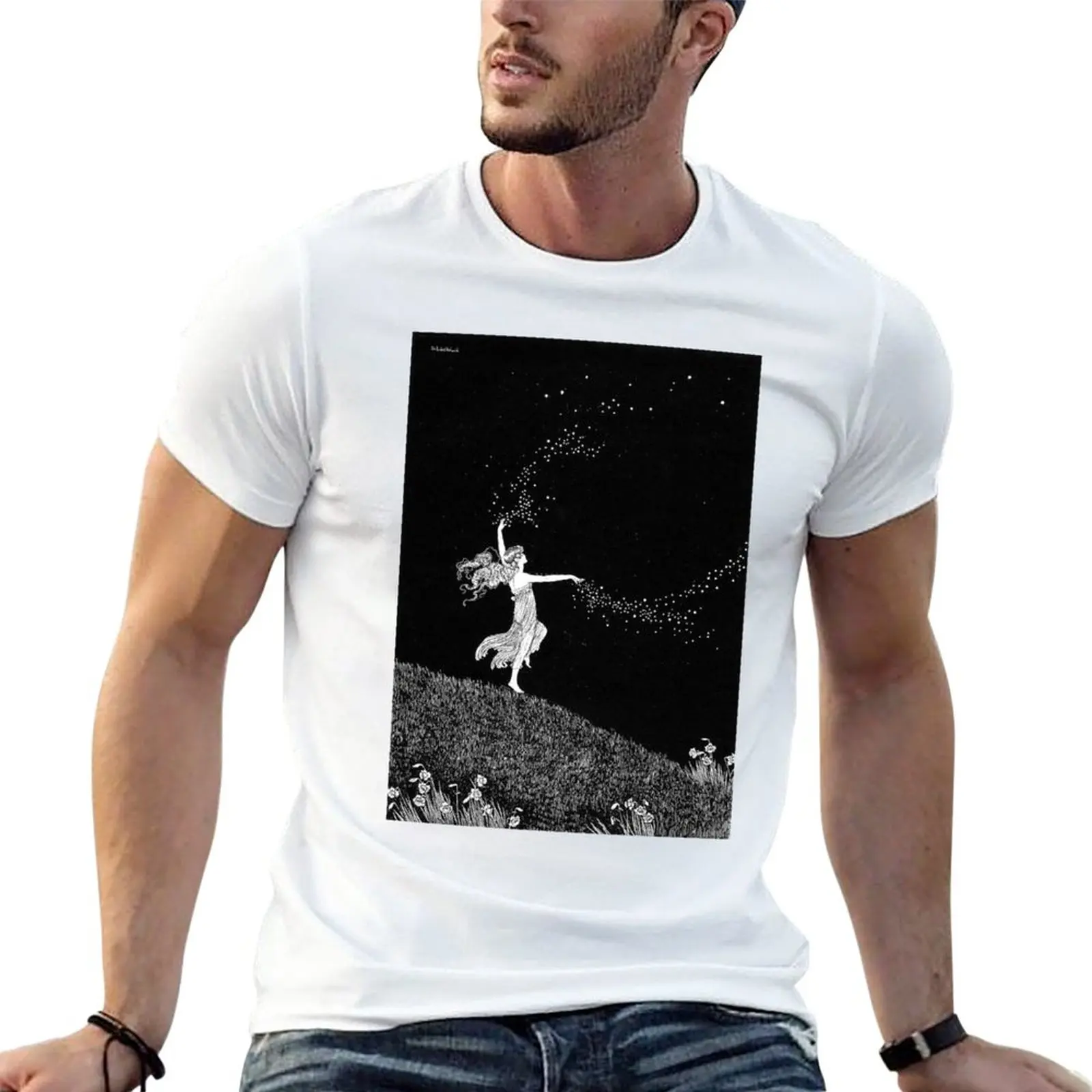 

New Fairy Scattering Stars - The Enchanted Forest - Ida Rentoul Outhwaite T-Shirt Tee shirt mens t shirts casual stylish