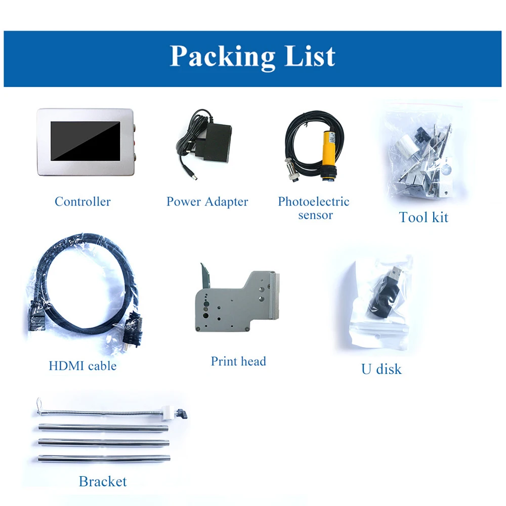 12.7/25.4 QR 바코드 배치 번호 로고 만료일 코딩 기계용 4.3인치 화면이 있는 카트리지가 없는 온라인 잉크젯 프린터