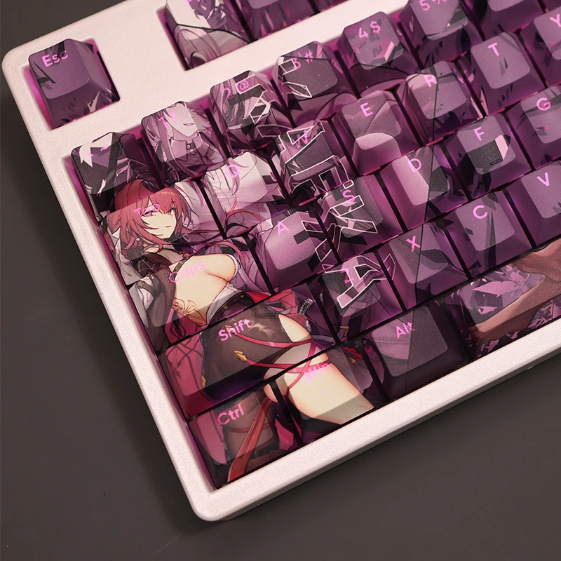 Kafka-keycap para Teclado Mecânico 108 Keycap Pbt Sublimação de Corante Transmissor de Luz Cherry Switch Cross Key Cover Star Trilho Jogo - Imagem 4